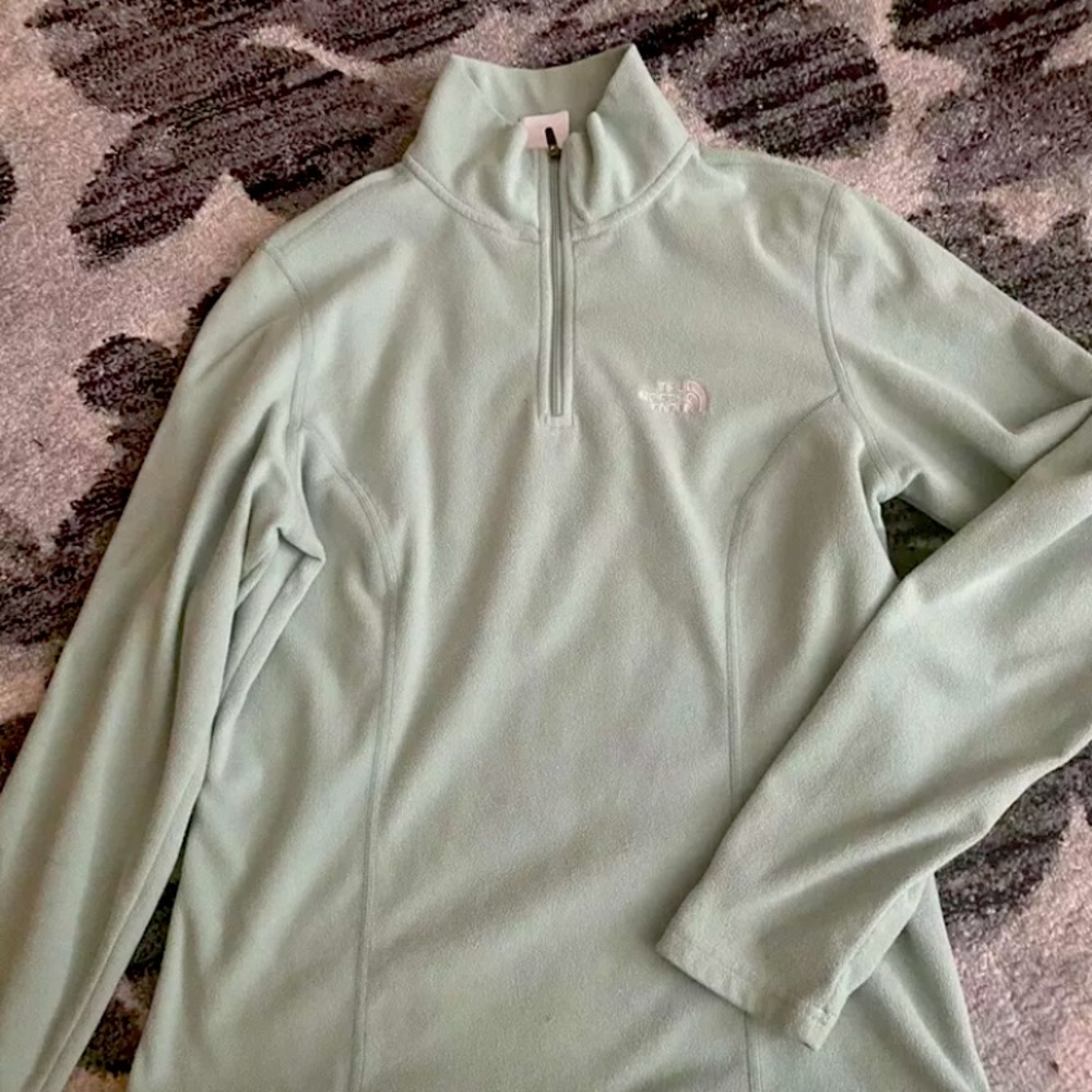 North Face light green fleece sweater.
